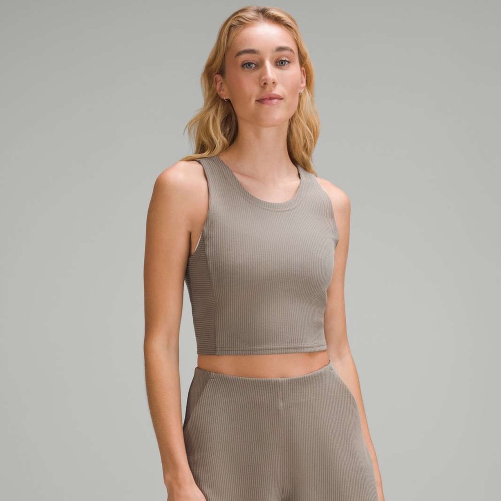 Lululemon Ribbed Softstreme Cropped Tank Top - Nomad